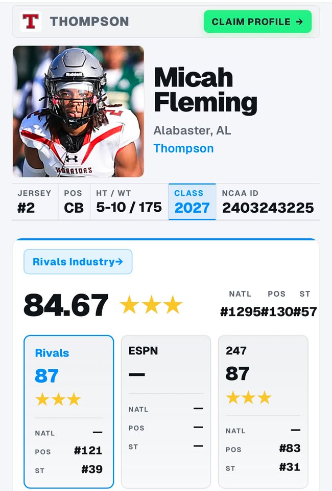 Micah Fleming On3 ranking