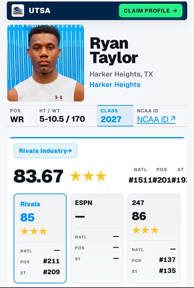 Ryan Taylor On3 ranking